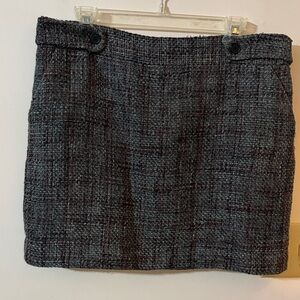 LOFT Charcoal Tweed Mini Skirt